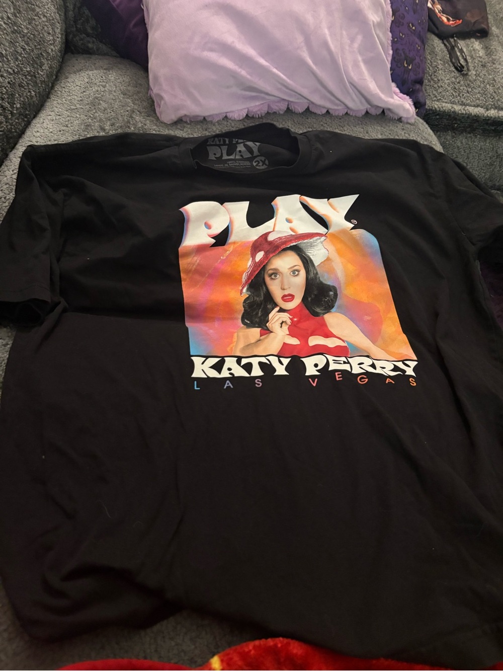 Katy Perry PLAY Las Vegas Graphic Tee - Black with Retro Print
